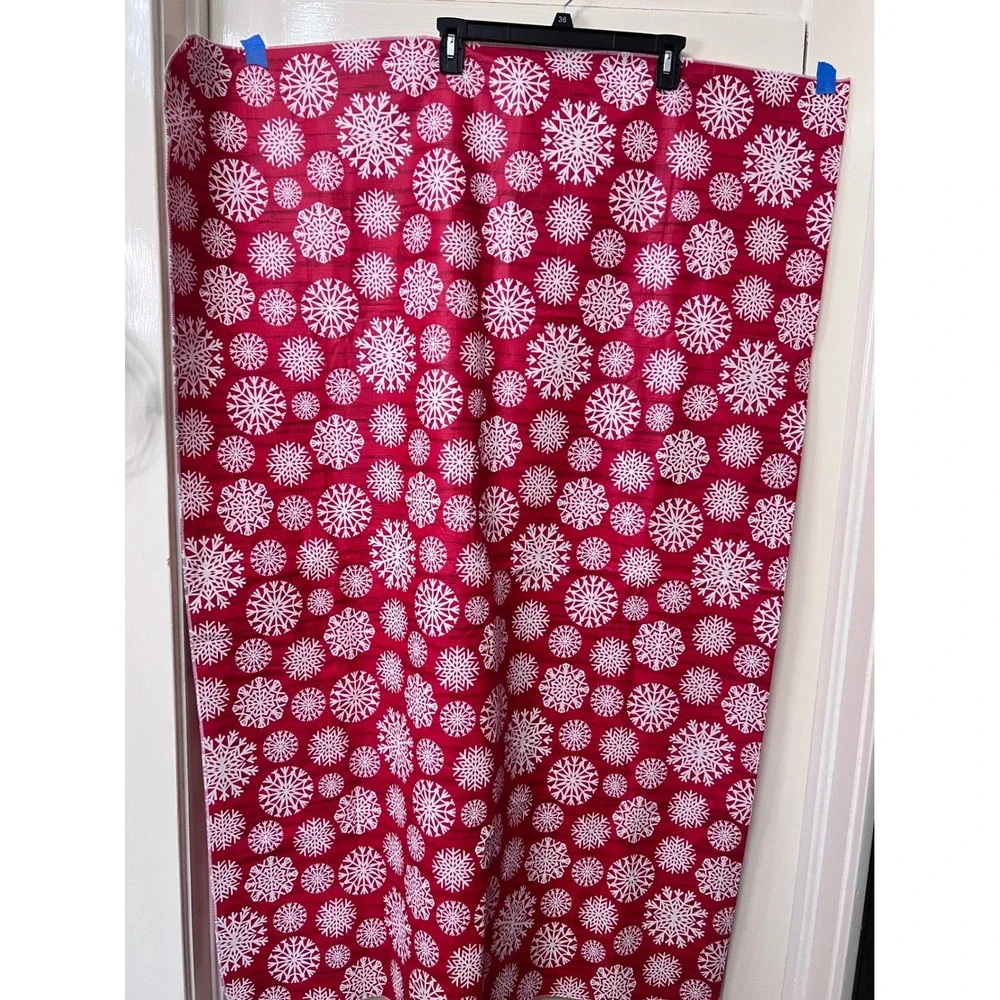 Red Vinyl Snowflake Tablecloth Holiday Christmas Winter Decor 52x70